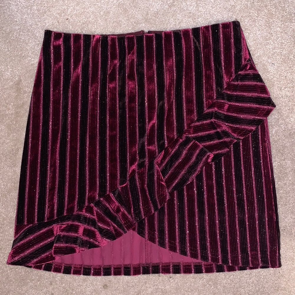 Moon River striped ruffle skirt